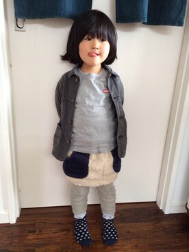 「Lee（リー）のアイテム（カバーオール）」を使った、aoioさん（キッズ・110cm）の春コーディネート