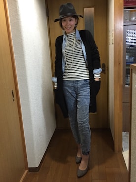「SpRay PREMIUM（スプレイプレミアム）のアイテム（帽子）」を使った、sachiiiさん（レディース・164cm）の冬コーディネート