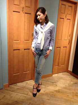 「WORDS BY wearのアイテム（シャツ/ブラウス、ホワイト系）」を使った、WORDSBYwearさんの秋コーディネート