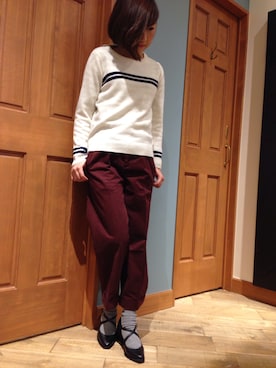 「WORDS BY wearのアイテム（ニット/セーター、ホワイト系）」を使った、WORDSBYwearさんの秋コーディネート