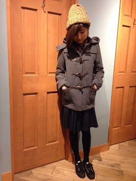 「WORDS BY wearのアイテム（ダッフルコート、グレー系）」を使った、WORDSBYwearさんの冬コーディネート