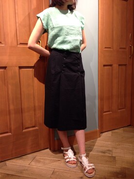 「Ragsistaのアイテム（スカート、ブラック系）」を使った、WORDSBYwearさんの春コーディネート