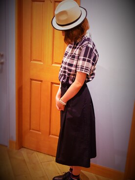 「タイプライターマリンスカート（スカート、ブラック系）」を使った、WORDSBYwearさんの春コーディネート