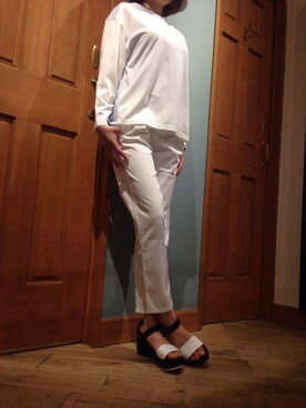 「Rag sista.（ラグシスタ）のアイテム（その他パンツ、ホワイト系）」を使った、WORDSBYwearさんの春コーディネート