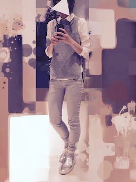 「UNIQLO（ユニクロ）のアイテム（シャツ/ブラウス、ホワイト系）」を使った、かずしおさん（レディース・166cm）の秋コーディネート