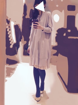 「OSMOSIS（オズモーシス）のアイテム（ワンピース、パープル系）」を使った、かずしおさん（レディース・166cm）の秋コーディネート