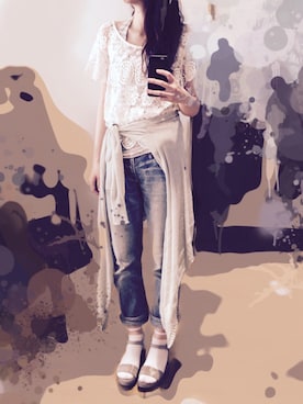 「サンダルに靴下」｜「アイテム（その他トップス）」を使った、かずしおさん（レディース・166cm）の春コーディネート