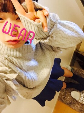 「不明のアイテム（スカート、ブルー系）」を使った、はるやんさん（レディース・168cm）の秋コーディネート