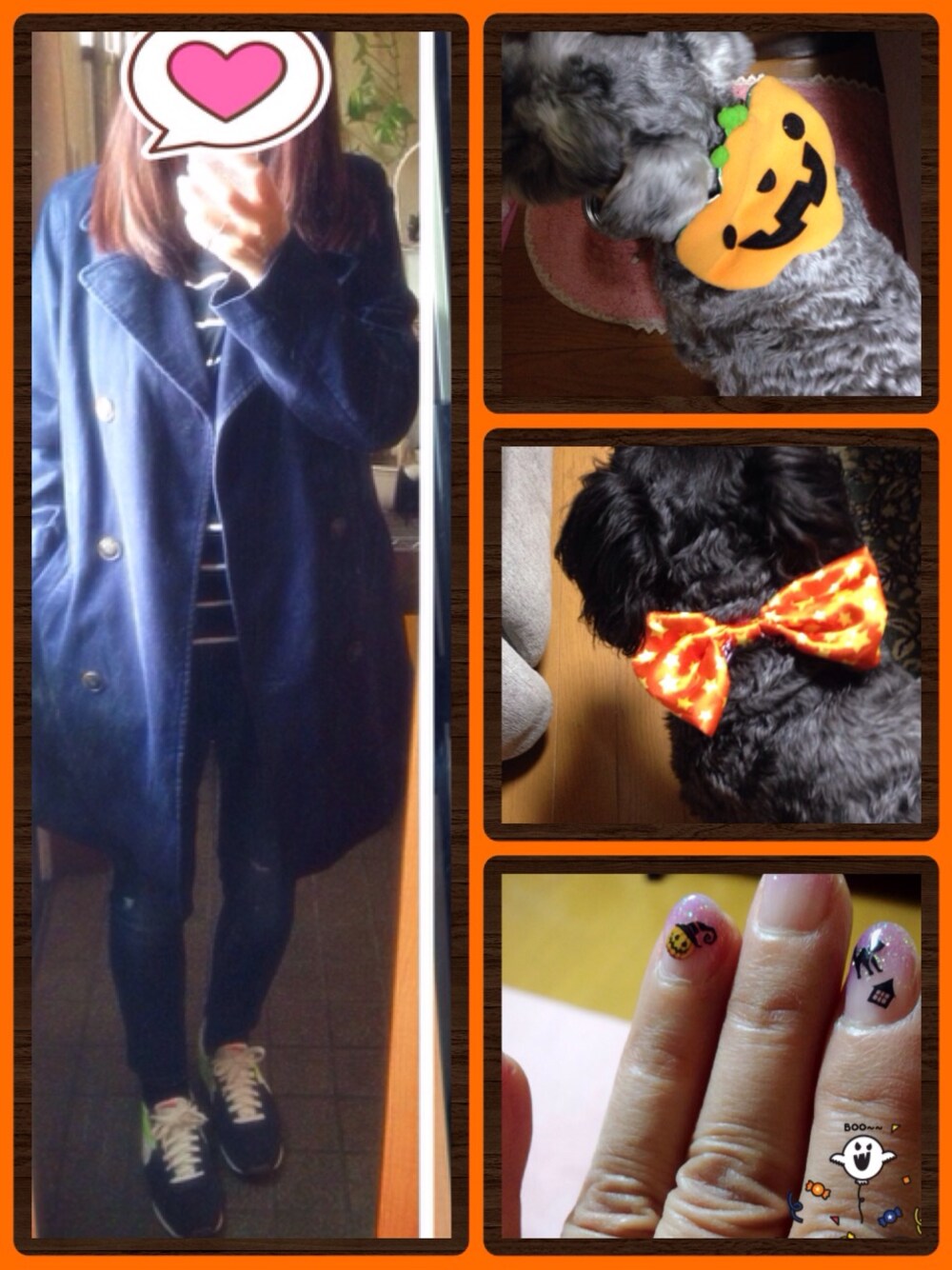 「WEAR HALLOWEEN 2014、ネイビー、トレンチコート、ミニチュアシュナウザー、ZARA、earth music&ecology、NIKE」｜「BORNYのNIKE プリモントリオールレーサーVNTG（スニーカー、ブラック系）」を使った、游子さん（レディース・156cm）の秋コーディネートの1枚目の写真