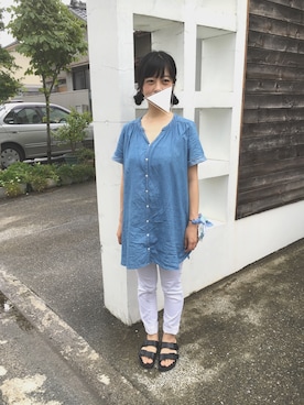 「chocol raffine robe（ショコラフィネローブ）のアイテム（チュニック）」を使った、imaさん（レディース・157cm）の夏コーディネート