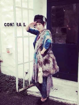 「＃ストール」｜+showさん（レディース・166cm）の春コーディネート