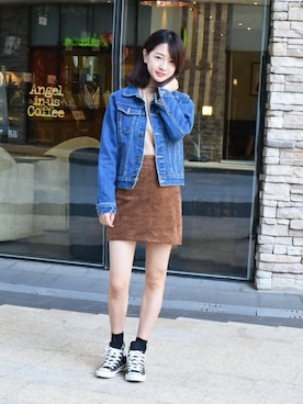 「yellow（イエロー）のアイテム」を使った、jiyoung kimさん（レディース・160cm）の秋コーディネート