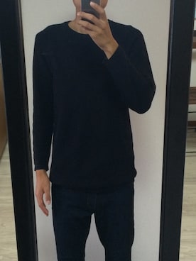 「H&M（エイチ・アンド・エム）のアイテム（Tシャツ/カットソー、ブラック系）」を使った、ベンベンさん（メンズ・177cm）の秋コーディネート