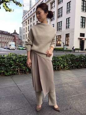 「PELLICO（ペリーコ）のアイテム」を使った、MIYAさん（レディース・159cm）の秋コーディネート