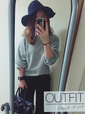 「passage mignon/flaneur（パサージュミニョンフラヌール）のアイテム（腕時計）」を使った、saya♡さん（レディース・152cm）の冬コーディネート