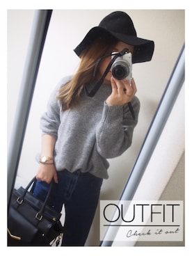 「passage mignon/flaneur（パサージュミニョンフラヌール）のアイテム（腕時計）」を使った、saya♡さん（レディース・153cm）の冬コーディネート