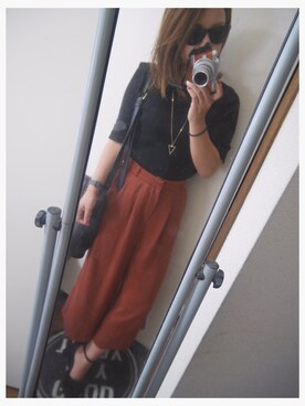 「JEANASIS（ジーナシス）のリブボート5S/728378 （Tシャツ/カットソー）」を使った、saya♡さん（レディース・153cm）の秋コーディネート