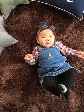 「Ralph Lauren」｜「アイテム（オールインワン・サロペット）」を使った、EIMIbabyさん（キッズ・70cm）の冬コーディネート