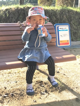 「Lee（リー）のアイテム（ハット）」を使った、EIMIbabyさん（キッズ・80cm）の秋コーディネート
