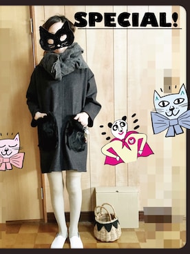 「LILY BROWN（リリーブラウン）のアイテム（その他シューズ）」を使った、ぽんた2さん（レディース・155cm）の冬コーディネート