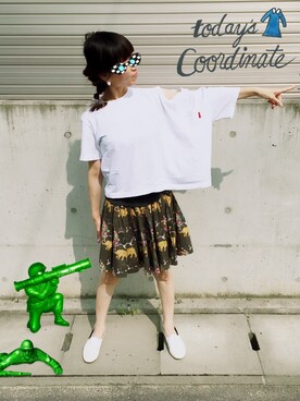 「LILY BROWN（リリーブラウン）のアイテム（その他シューズ）」を使った、ぽんた2さん（レディース・155cm）の夏コーディネート