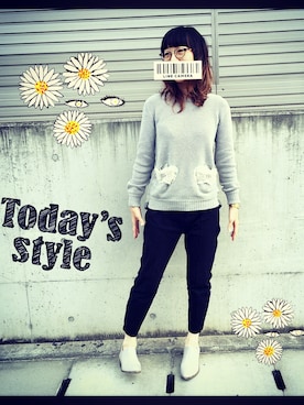 「Kaon（カオン）のアイテム」を使った、ぽんた2さん（レディース・155cm）の秋コーディネート