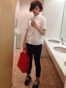 「BEAMS（ビームス）のアイテム（イヤリング）」を使った、ramaaaさん（レディース・167cm）の夏コーディネート