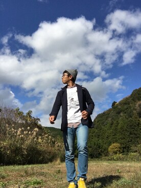 「THE SHOP TK （ザ ショップ ティーケー ）のアイテム（ダウンジャケット/コート）」を使った、じゅらじゅらさん（メンズ・165cm）の秋コーディネート