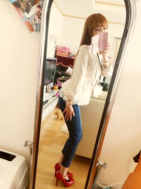 「FOSSIL（フォッシル）のGEORGIA　ES3425（アナログ腕時計、ゴールド系）」を使った、伊勢由美子さん（レディース・158cm）の春コーディネート
