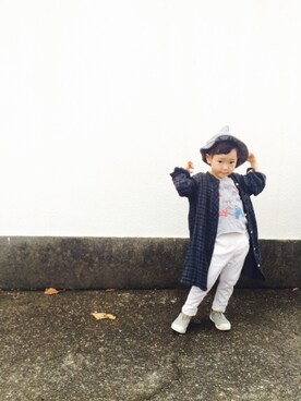 「アイテム（シャツワンピース）」を使った、hiro✳︎haさん（キッズ・90cm）の秋コーディネート