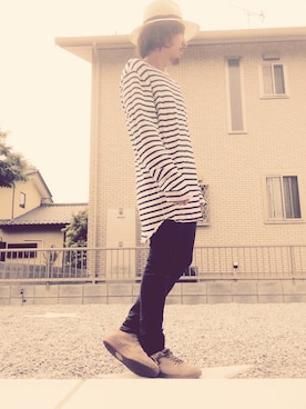 「Magine（マージン）のアイテム（帽子）」を使った、☆ash★◡̎*さん（メンズ・167cm）の夏コーディネート