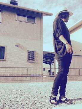 「Magine（マージン）のアイテム（帽子）」を使った、☆ash★◡̎*さん（メンズ・167cm）の夏コーディネート