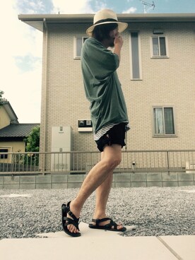 「Magine（マージン）のアイテム（帽子）」を使った、☆ash★◡̎*さん（メンズ・167cm）の夏コーディネート