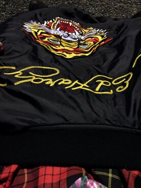 「Ed Hardy（エドハーディー）のアイテム（ジャケット/アウター）」を使った、さかぐちさん（メンズ・168cm）の冬コーディネート