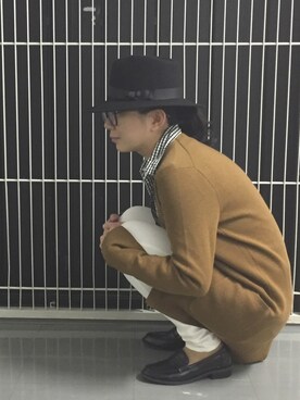 「MERCURYDUO（マーキュリーデュオ）のアイテム（ハット、ブラック系）」を使った、Mさん（レディース・156cm）の秋コーディネート