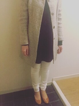 「無名のアイテム（ワンピース、ブラック系）」を使った、Mさん（レディース・156cm）の秋コーディネート
