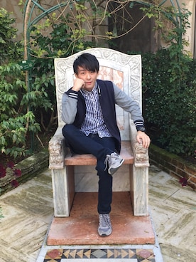 「G-SHOCK」｜「アイテム（スタジャン）」を使った、ぱくさん（メンズ・165cm）の秋コーディネート