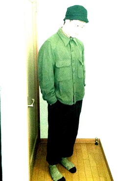 「ウールシャツ」｜「アイテム（その他アウター）」を使った、わけなっぷさん（メンズ・178cm）の冬コーディネート
