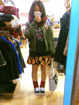 「WEGO（ウィゴー）のアイテム（ブルゾン）」を使った、Saaachiさん（レディース・154cm）の冬コーディネート