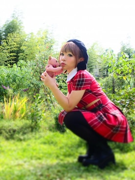 「タータンチェック」｜♡さん（レディース・147cm）の秋コーディネート