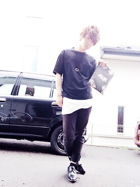 「H&M DIVIDED（エイチアンドエム　ディヴァイデッド）のアイテム（スラックス）」を使った、あずまさん（メンズ・169cm）の夏コーディネート