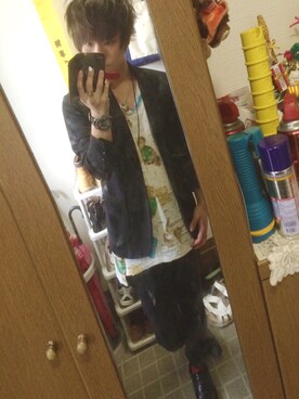 「H&M DIVIDED（エイチアンドエム　ディヴァイデッド）のアイテム（スラックス）」を使った、あずまさん（メンズ・169cm）の秋コーディネート