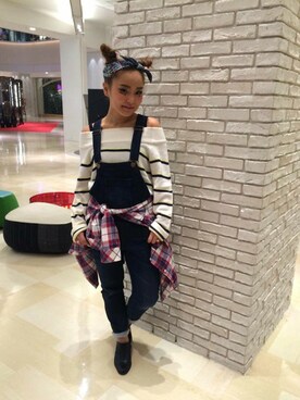 「VENCEEXCHANGE（ヴァンスエクスチェンジ）のアイテム（つなぎ/オールインワン）」を使った、mihoさん（レディース・148cm）の冬コーディネート