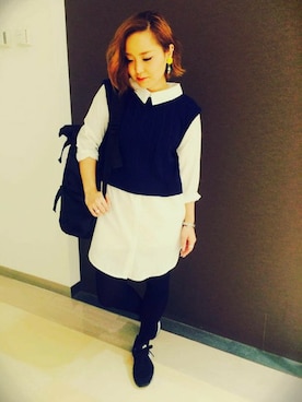「モノトーン」｜mihoさん（レディース・148cm）の春コーディネート