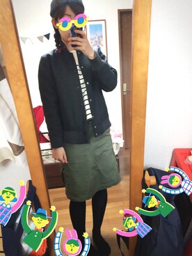 「雨」｜「アイテム（ブルゾン）」を使った、かほんさん（レディース・164cm）の冬コーディネート