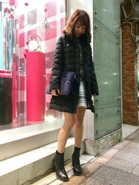 「ブルーレーベル」｜「アイテム（その他アウター）」を使った、AYAKOさん（レディース・165cm）の冬コーディネート