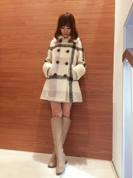 「ブルーレーベル」｜「アイテム（その他アウター）」を使った、AYAKOさん（レディース・165cm）の秋コーディネート
