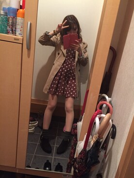 「オリエンタルトラフィック」｜「アイテム（トレンチコート）」を使った、hidekaさん（レディース・151cm）の秋コーディネート
