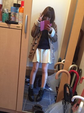 「寒かった」｜「アイテム（ダッフルコート）」を使った、hidekaさん（レディース・151cm）の冬コーディネート