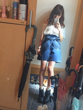 「Heather（ヘザー）のアイテム（ブーツ）」を使った、hidekaさん（レディース・151cm）の秋コーディネート